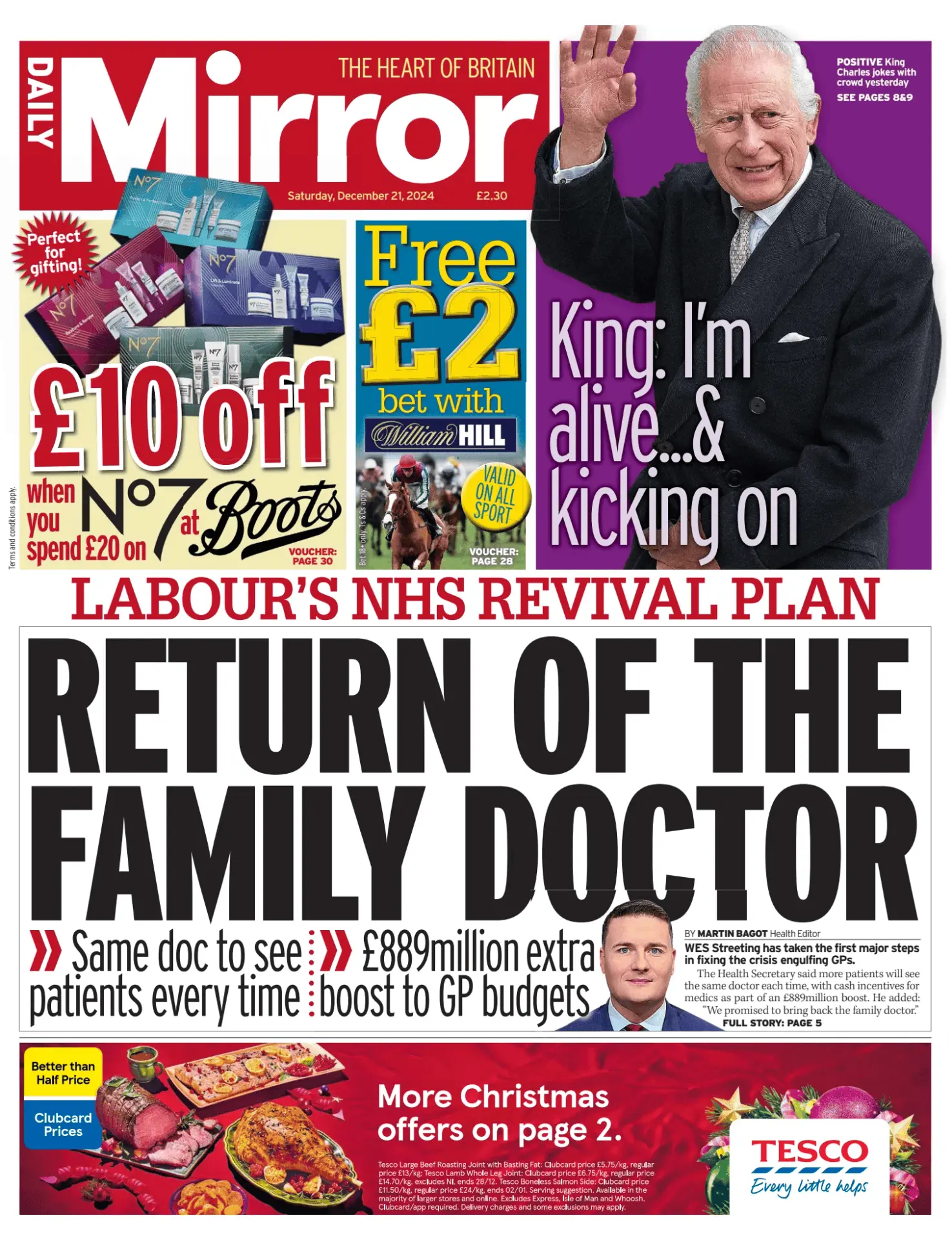 Prima-pagina-Daily Mirror-edizione-di-oggi-21-12-2024